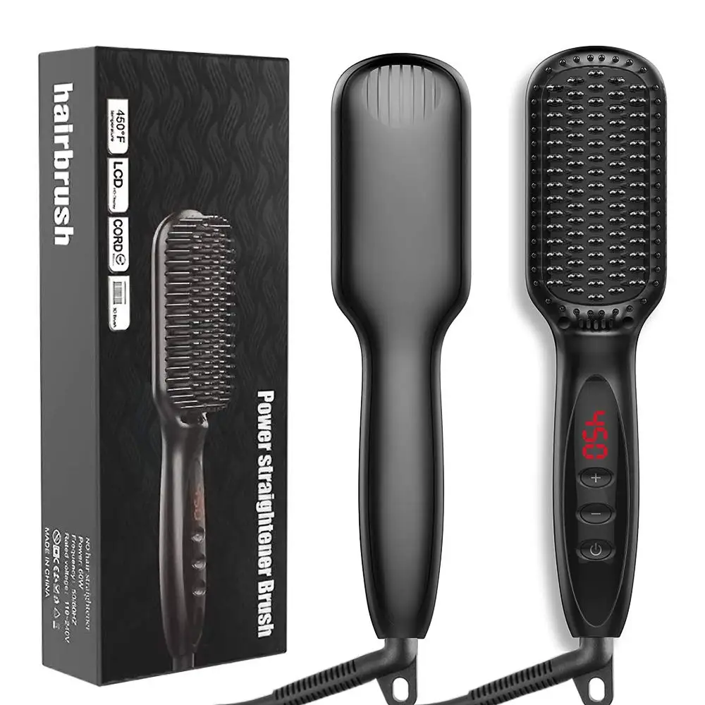 
Multifunctional Professional Hair Straightener Ceramic Hair Curler Brush Hair Comb Straighteners Curling Hair Iron 