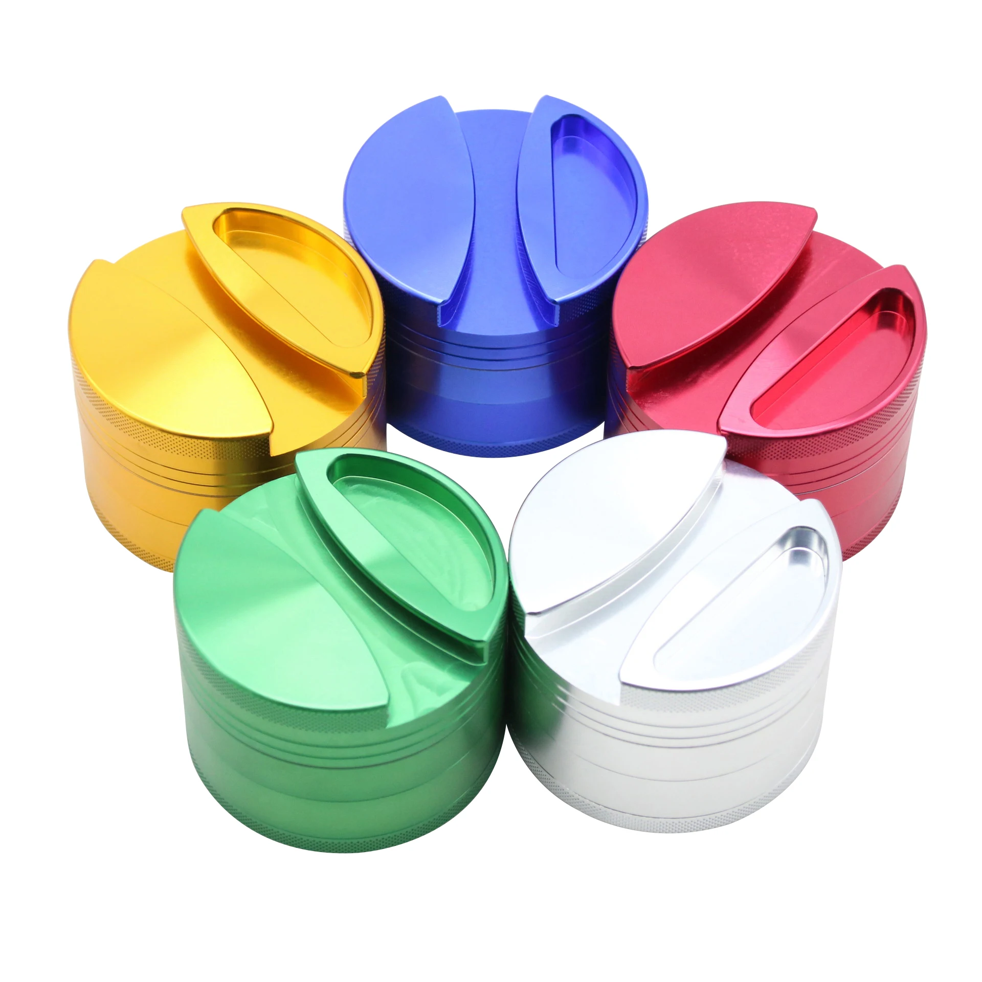 2022 High Quality custom made Aluminum alloy tobacco grinder golden grinder with gift box 4 layer meta 75mm 3inch herb grinder