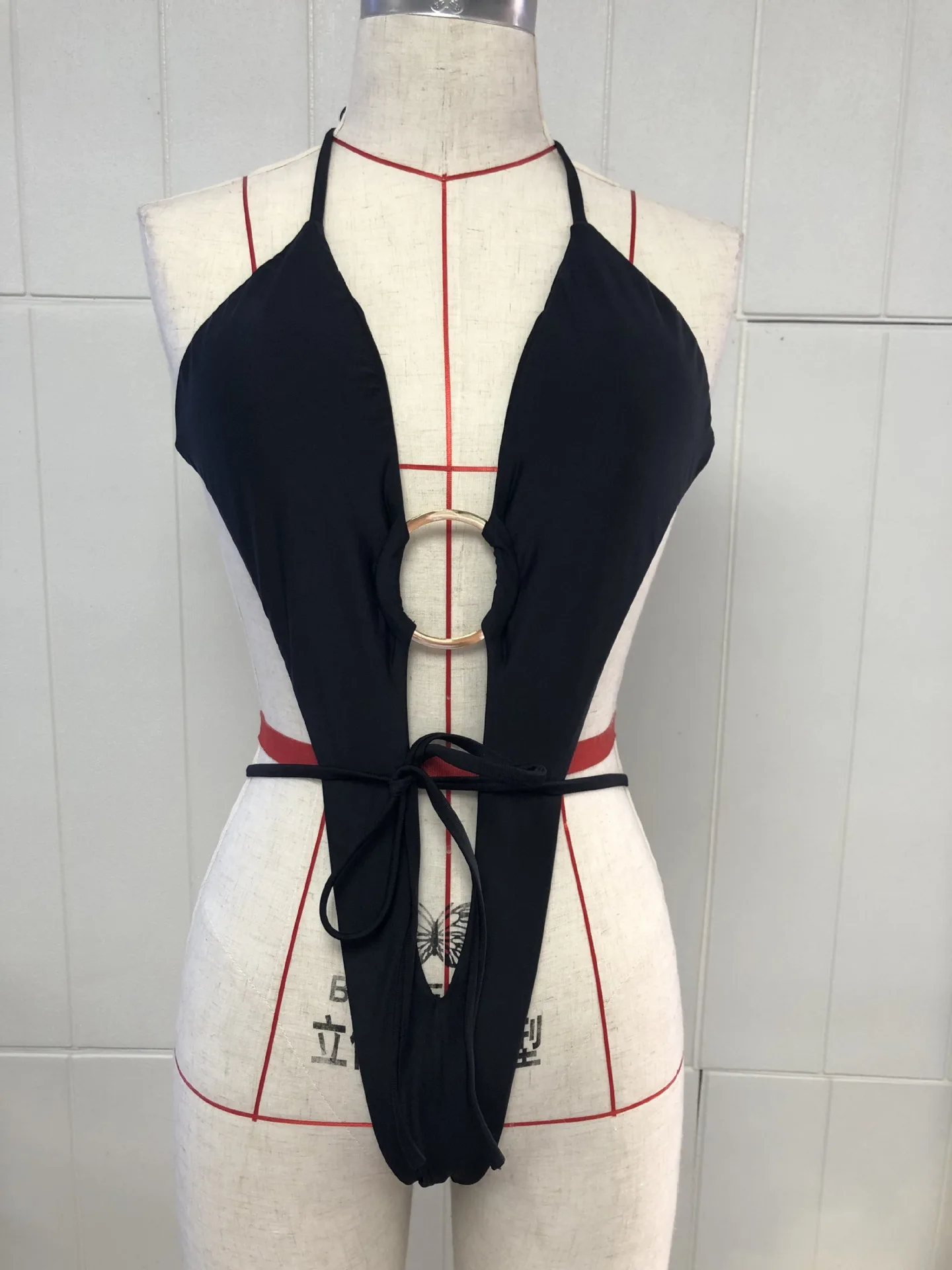 New  swimsuit with straps and Halter tops summer women solid bikini 	micro mini bikini