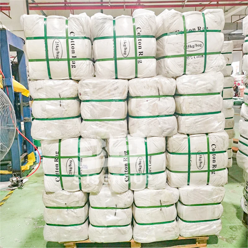 Industrial Trapo Waste White Wiping Used Rags Cloth Cut Reused T-Shirtrags Wipers Industrial Cleaning Rags 10kg