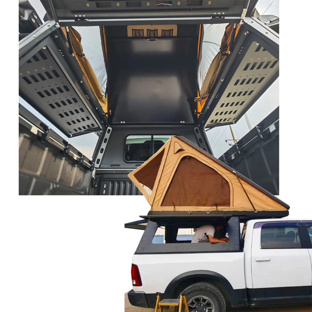 Ford Ranger Fiberglass Hardtop Canopy Flat Top Folding Canopy Tent Flat Bed Trailer Tent