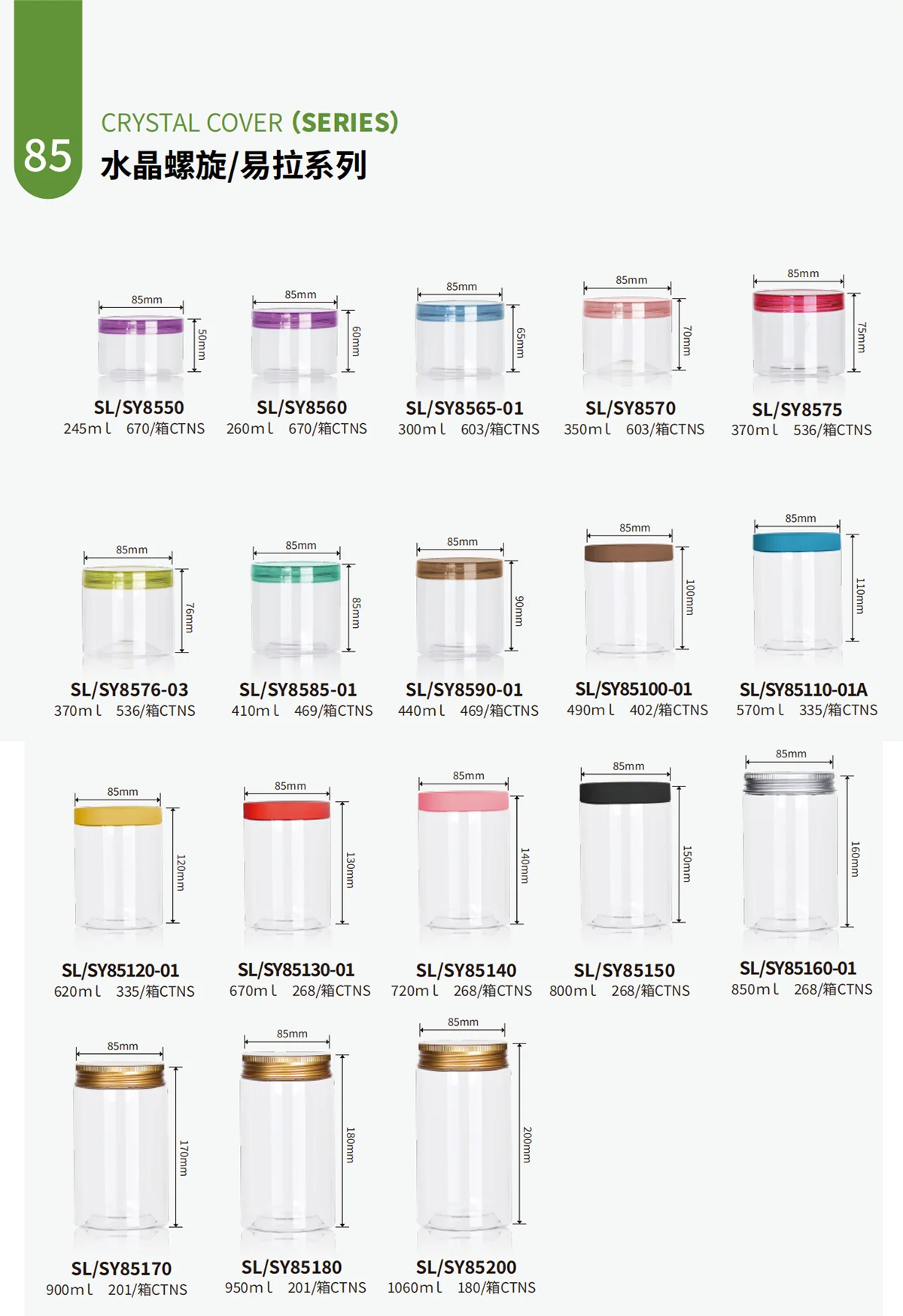 Plastic Jar PET Cans Food Container with Lids Transparent Strawberry Jams Peanut Butter Plastic Plastic Packaging Customized 34g