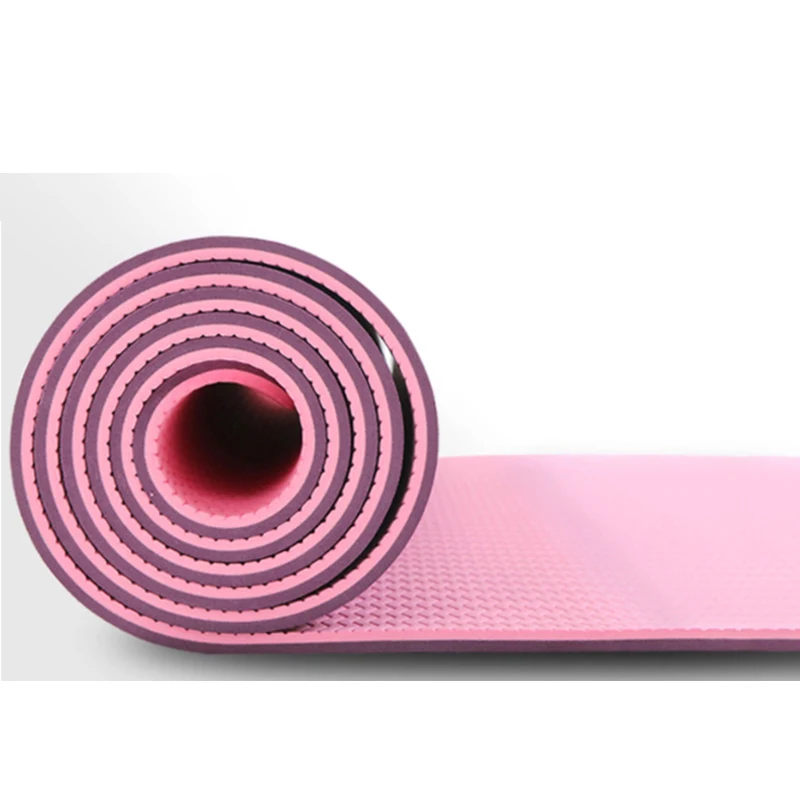 New Manufacture Pilates Custom Logo 6mm High Quality Organic Eco Friendly Recycle Durable Double Color TPE Yoga Mat