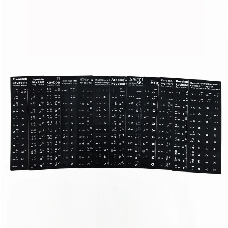 Custom Vinyl Laptop Sticker Decoration Universal Russian German French Hebrew Computer Laptop Keyboard