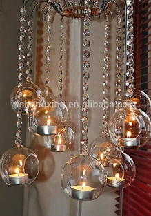 TCH 23 Wholesale new hanging glass ball candle tealight holder