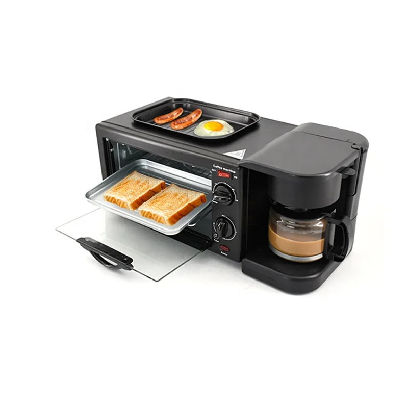 2021 New Multifunction 3 in 1 Breakfast Set Toaster Coffee Maker with factory prices
