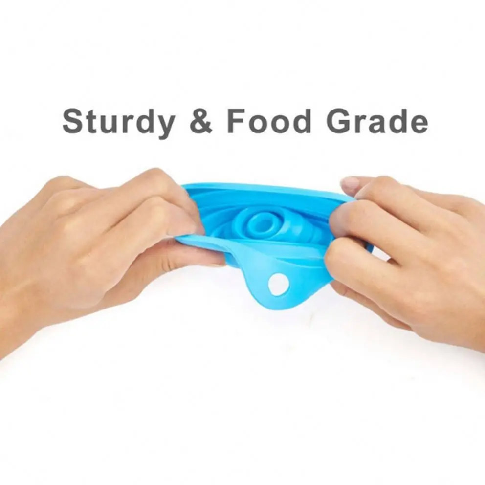  Wholesale Food Grade Foldable Collapsible Funnel Silicone Folding Portable Funnels Hopper Household Dispensing Kitchen