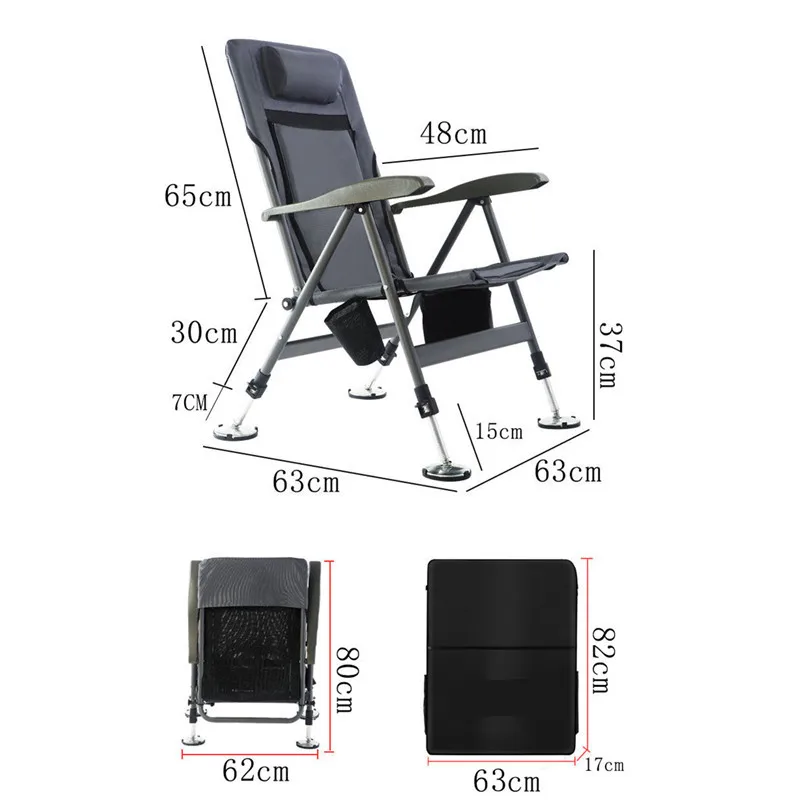 Wholesale High Quality Oxford Cloth Chair Fishing Chair Camping Safety Breathable Dirt-resistant Folding for Outdoor 63*63*95cm
