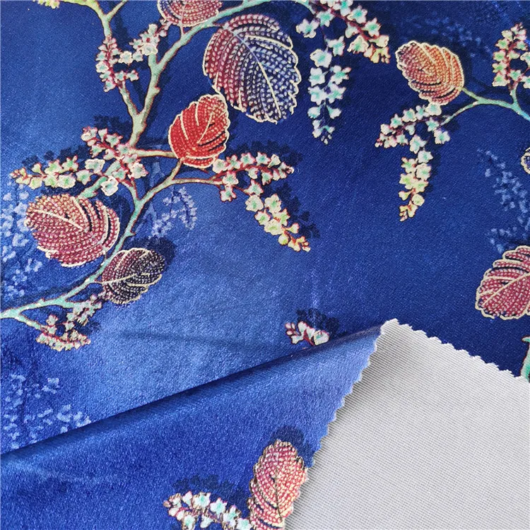 Karachi velvet impossi velvet Print with Foil velvet fabric for garment