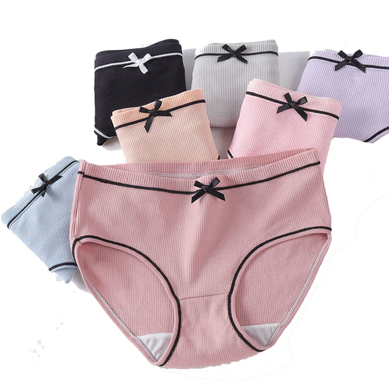 Женские хлопковые трусы со средней талией