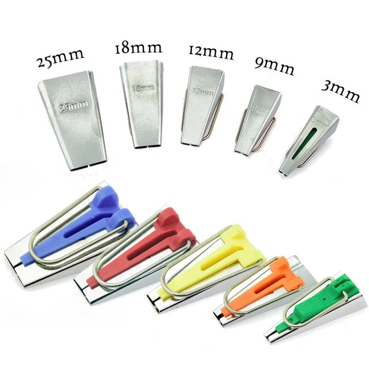 5pcs 6/9/12/18/25mm DIY Fabric Bias Tape Maker Sewing Tool Fabric Bias Tape Maker Easy Tape Maker Set