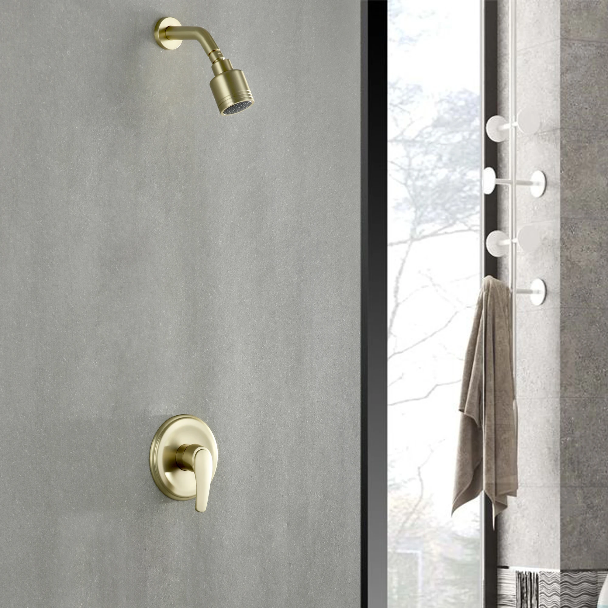 cUPC thermostatic wall mount polished brass black bathroom bath rotating spray shower head faucet mixer set