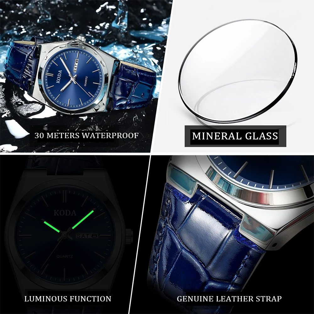 High Quality Classic Business Leather Analog Watch For Men Luxury Wholesale Watch Quartz Leather Watch
