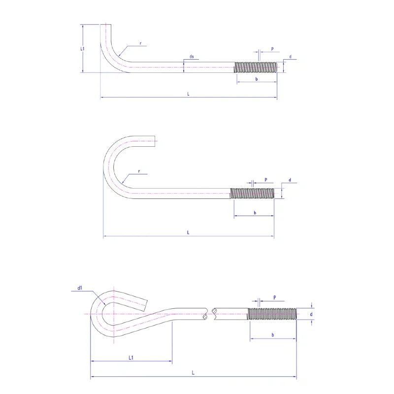 Convenient and practical Astm F1554 Gr,36 55 105 Fixing Pipe Foundation Plate Head Bolt