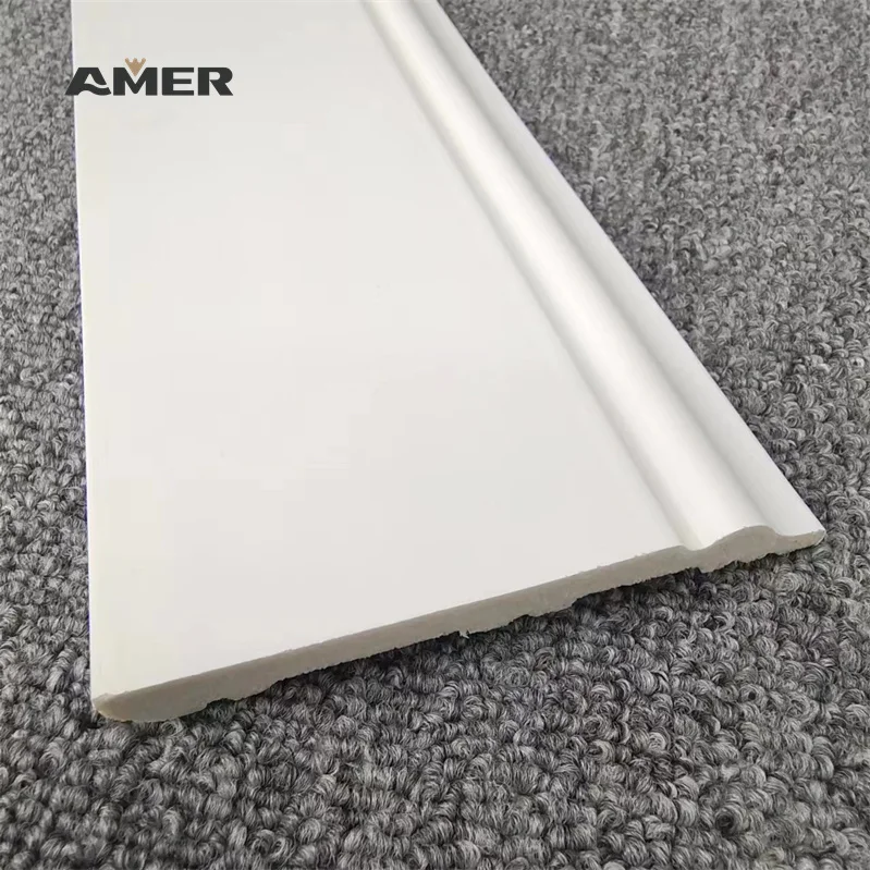Amer Factory price Waterproof Plastic Polystyrene Skirting  Baseboard Flooring Decorative Moulding ps skirting