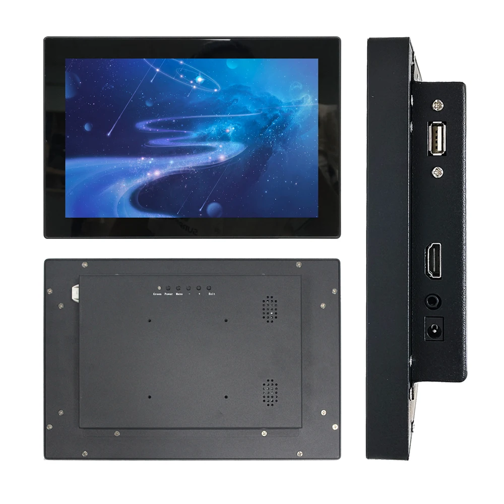 Custom 10 12 15.6 17inch Waterproof Ip65 Industrial Monitor Lcd Display Embedded Touch Screen Monitor