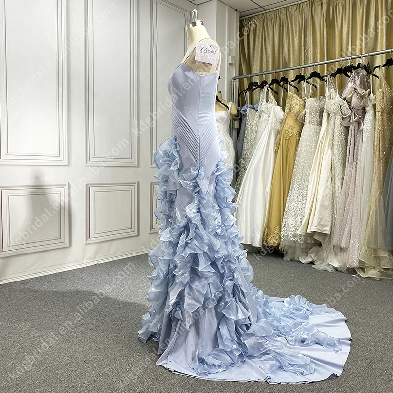 KDG Mermaid Backless Arrival Lace Mermaid Wedding Dress Maid Of Honor Dresses For Weddings Sling Blue Tulle Girls Dressed New