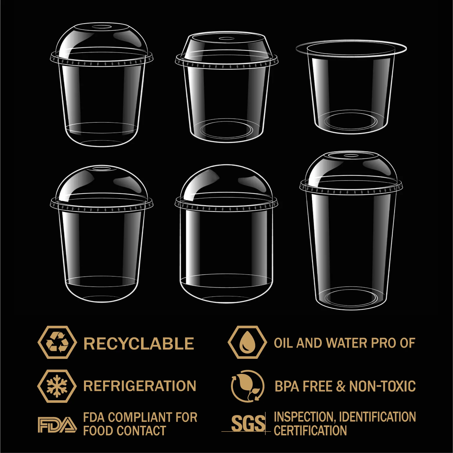 Wholesale Customizable Eco-friendly PLA PET Plastic Single Wall Disposable Cup with Lid for Your Needs