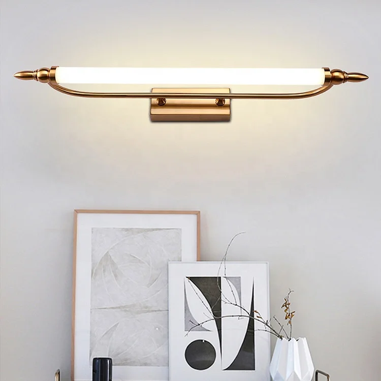LED Bathroom Vanity Lighting Fixtures Long Shade Stainless Steel Bath Mirror Lamps Wall Lights Makeup Front Light