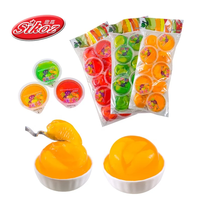 Delicious halal mini fruit jelly Cup with coconut