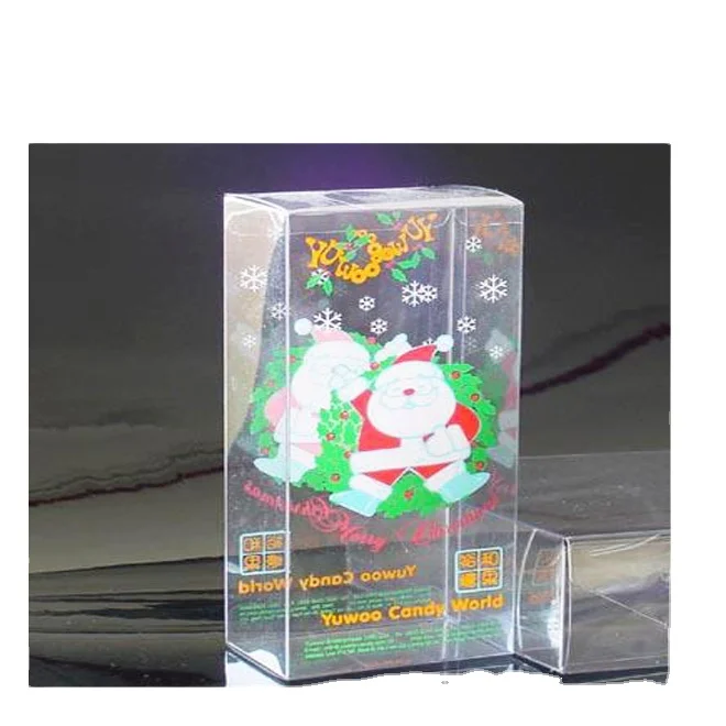 Печатная фабрика изготовленная на заказ пластиковая ПВХ упаковочная коробка с вашим собственным дизайном для рождественского подарка