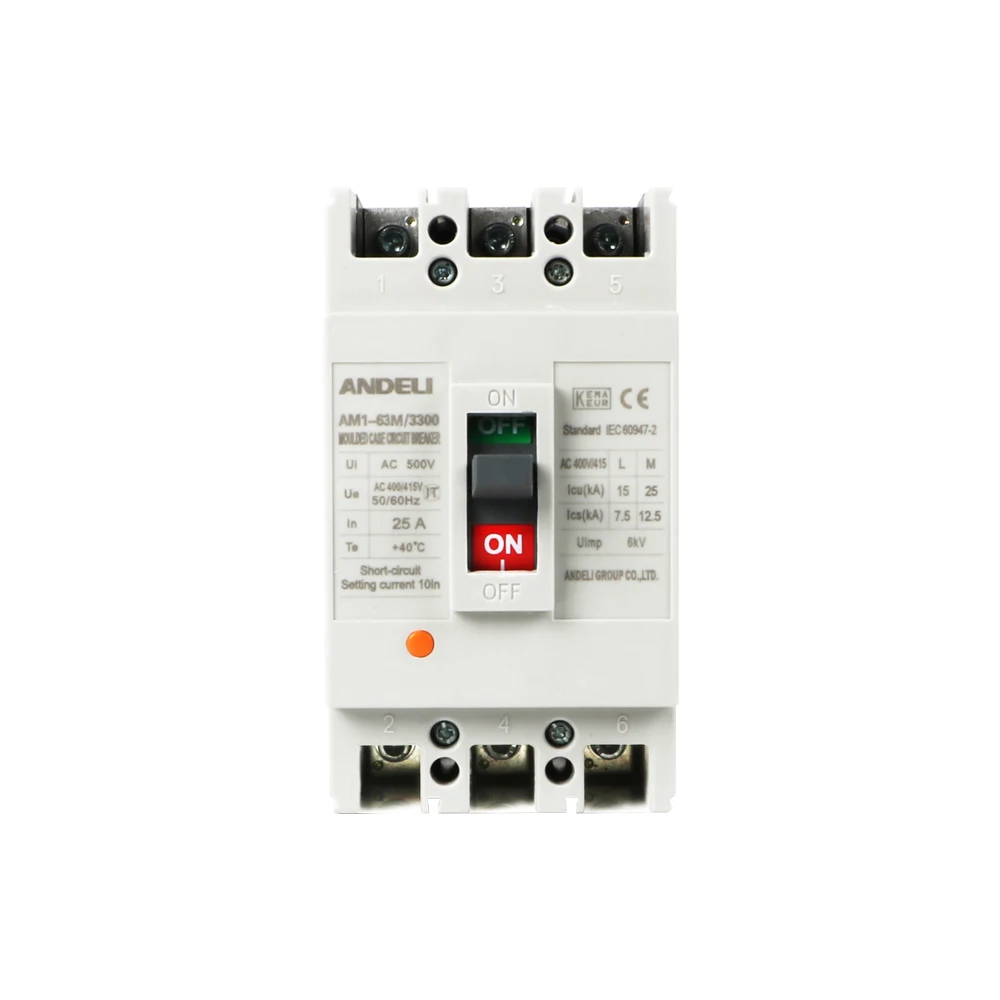 ANDELI туда и обратно переключатель переменного тока 50/60Hz 6A 10A AM1-63M/3300 3P 20A 25A 32A 40A 50A 63A MCCB