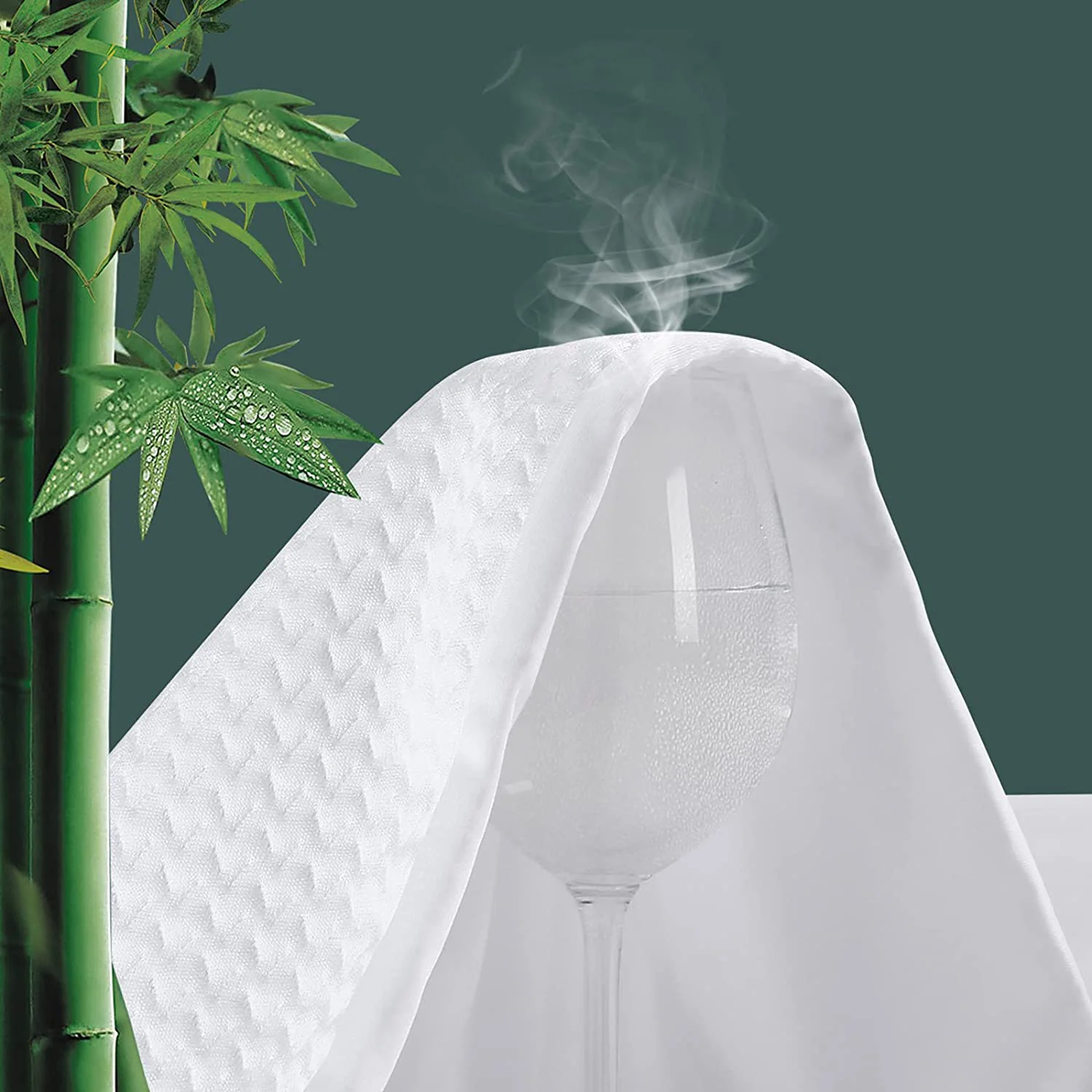 Ultra-soft Smooth Bamboo Jacquard Noiseless Waterproof Mattress Protector Breathable Easy Clean Cooling Cover