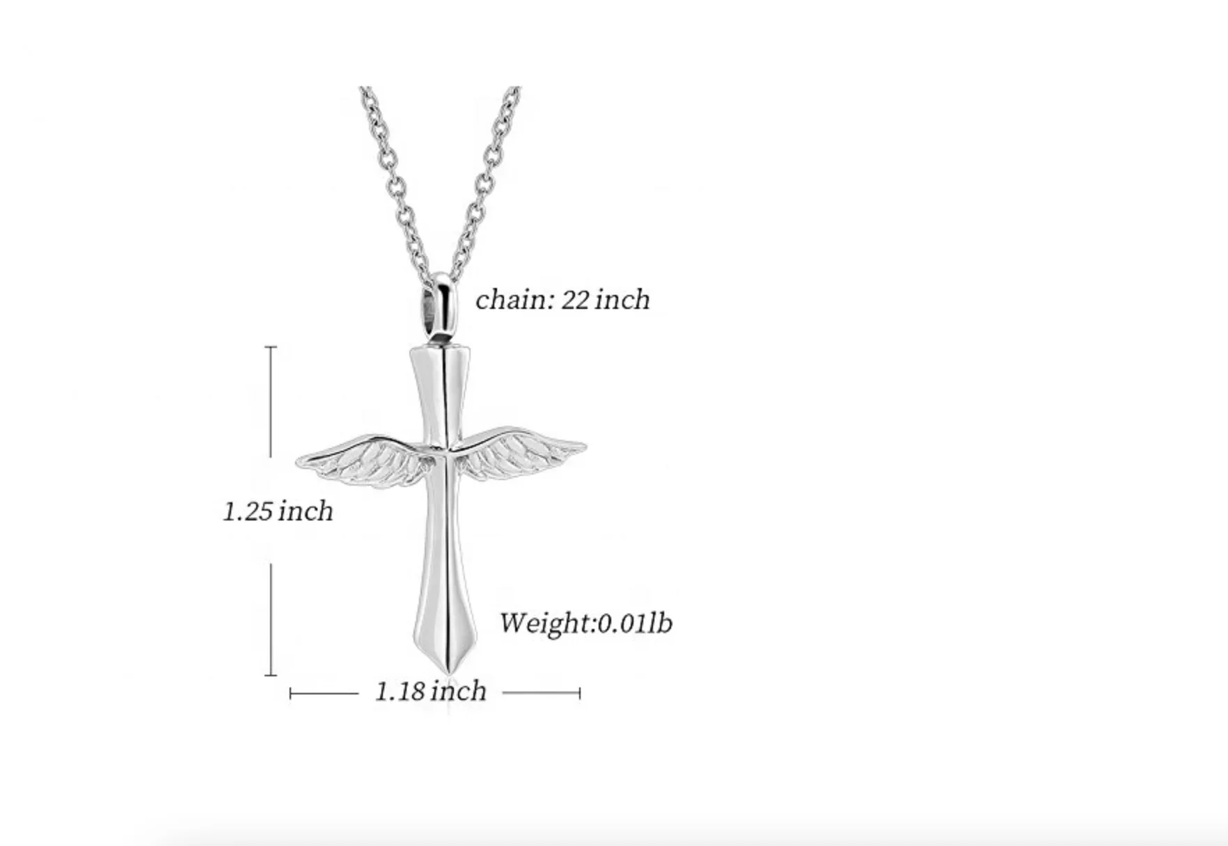  Commemorative Urn Pet Cremation Ashes Perfume Bottle Jewelry Series Cross Stitching Wings Necklace 1
