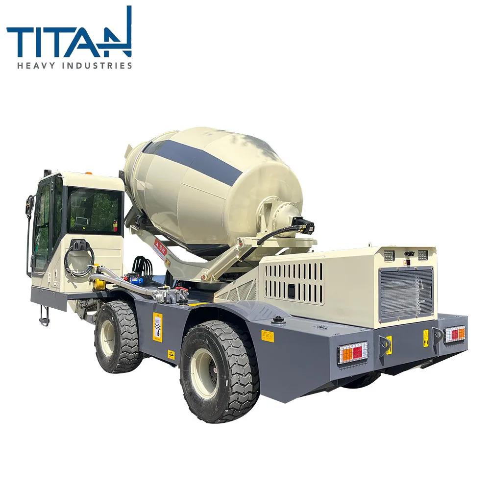 TITAN Official TL2500 Mobile Concrete Mixer Truck 2.5m3 Self-Loading with Automatic Pump & Engine for Construction Industries