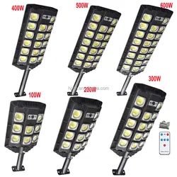 Solar Street Lights Outdoor Waterproof 8000LM High Brightness Dusk to Dawn LED Lamp with Motion Sensor Remote Control for Garden