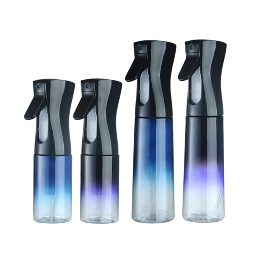 10oz mist hair private label empty reusable sanitizer colored specialty continuous spray bottle with refill logo handle