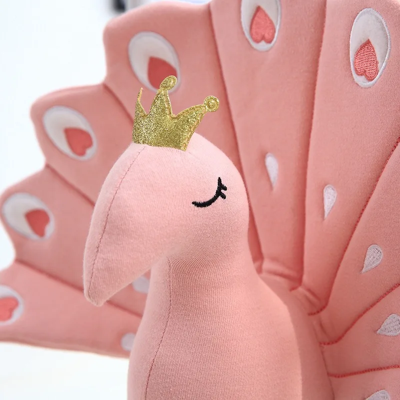 
2019 Amazon hot selling stuffed Pillow Doll Home Decoration Cushion Valentine Plush Peacock Toy 