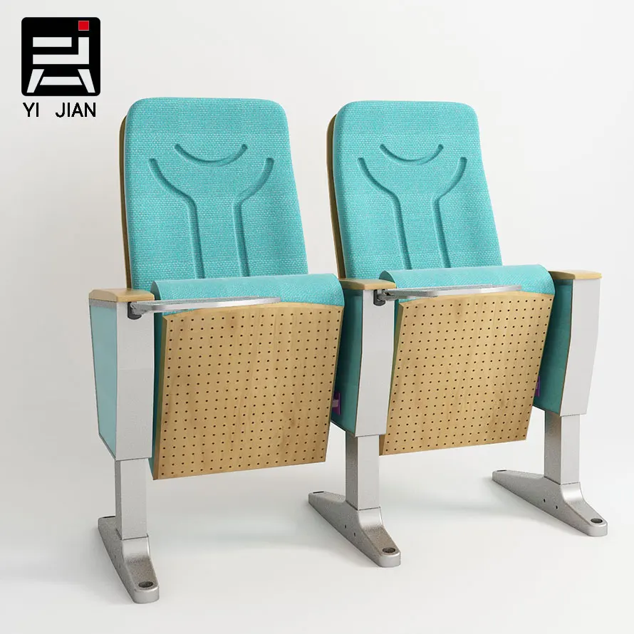 Modern Wooden Folding Metal Leg Auditorium Theater Church Chair For School Meeting Furniture