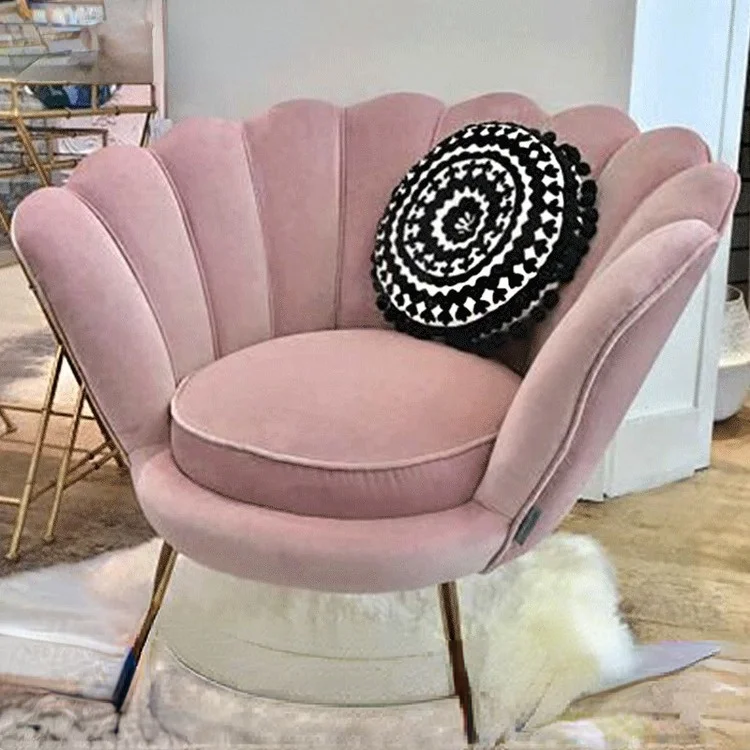 Customized Single Leisure Chair Living Room Upholstery Shell  Armchair Living Room Velvet Sofa Chair