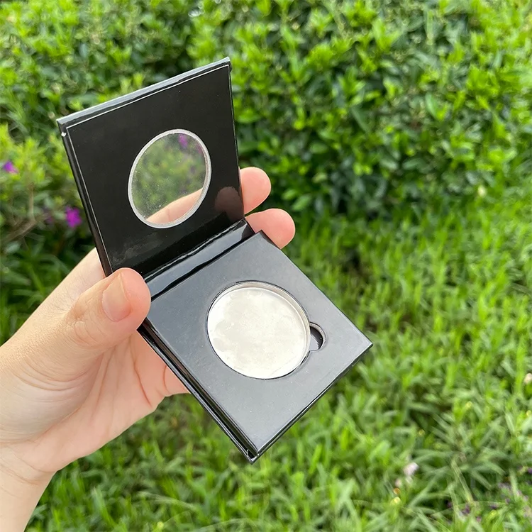 Mini paper cardboard 36mm magnetic pan empty single eyeshadow container private label makeup eye shadow palette packaging