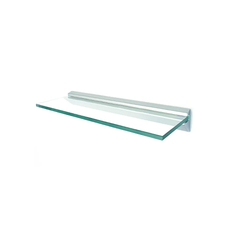 Custom Wall Mount Single Tier Bathroom Glass Shelf with Towel Bar Single Glass Shower Shelf Wall Shower Cabby