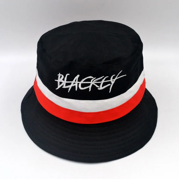 N1062 Summer Visor Caps BLACK Embroidery Fisherman Hat Cotton Hat Bucket Hats For Men Women