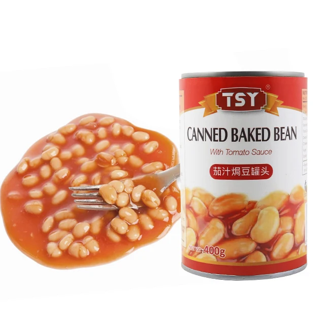 TSY Food Chinese Factory High Quality Tinned Vegetable Food Manufacturer Low Price Tasty Canned Baked Beans in tomato sauce