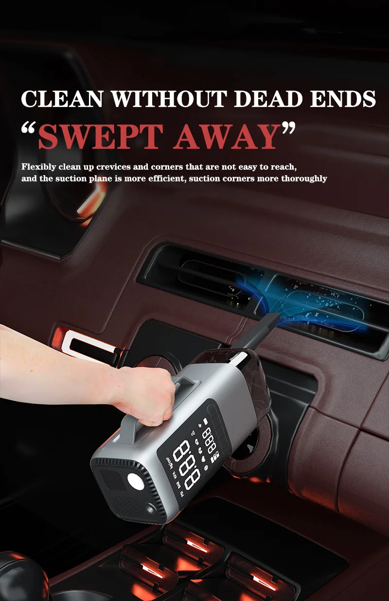 8000mAh jump starter with vacuum cleaner, 4 in 1 multi purpose portable jump starter with 150psi air pump