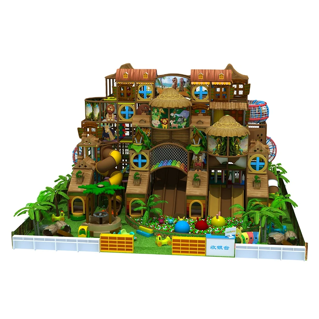 Высококачественное оборудование для детской крытой игровой площадки с лесной тематикой