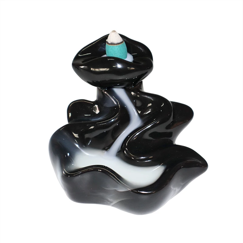 Middle East Ceramic Waterfall Censer Incense Burner Backflow Cone Arabic Incense Holder Burner With Stick