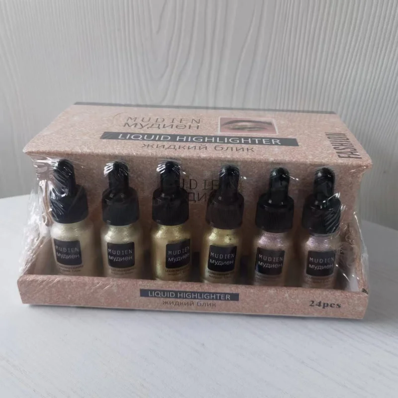 MUDIEN vegan Private Label светящийся Хайлайтер для лица и тела мерцающий масляный макияж на заказ Блестящий хайлайтер жидкий