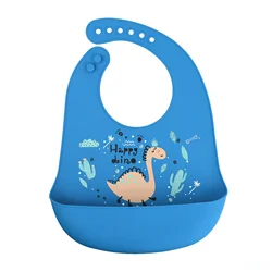 Factory wholesale silicone baby bibs cartoon animal mushie  baby custom silicone bib