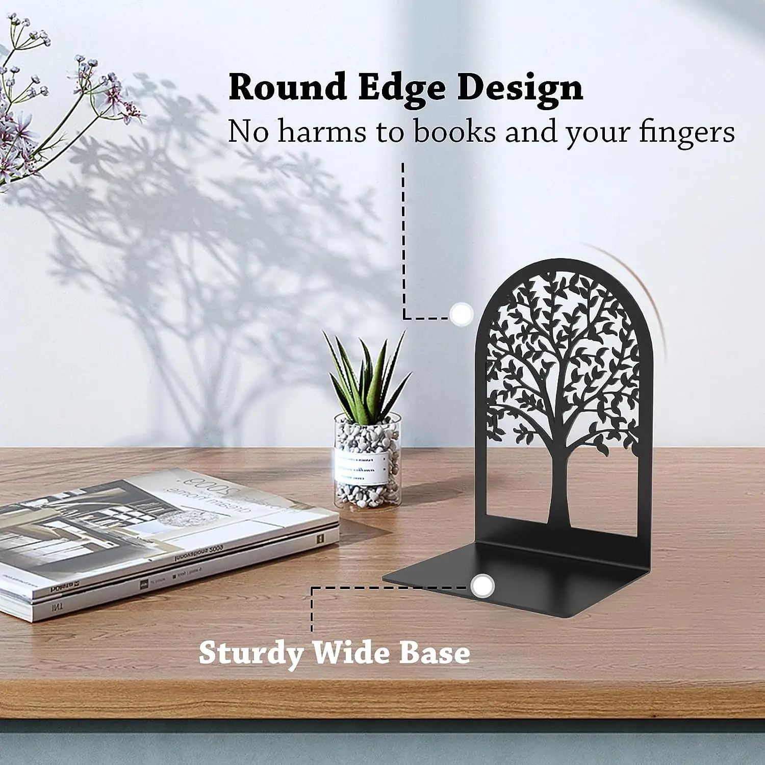 Oniya New Style  Modern Book Ends Decorative Metal Bookends for Heavy Books for Home Office