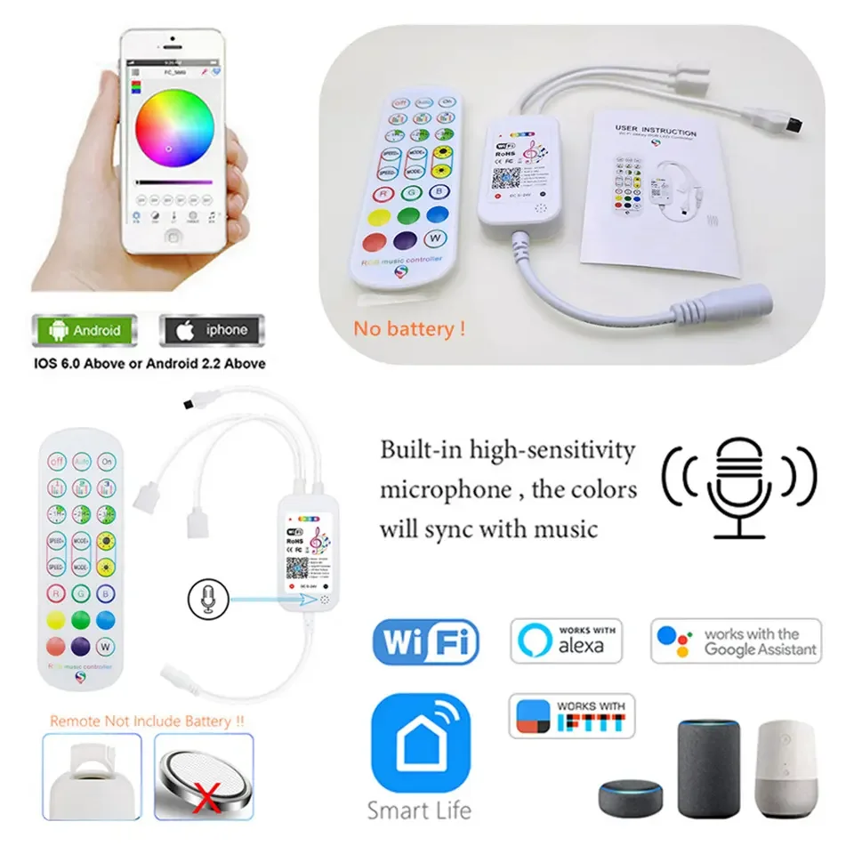 Good Quality 24 keys Tuya Smart music WiFi Controller Magic with Alexa Google Home