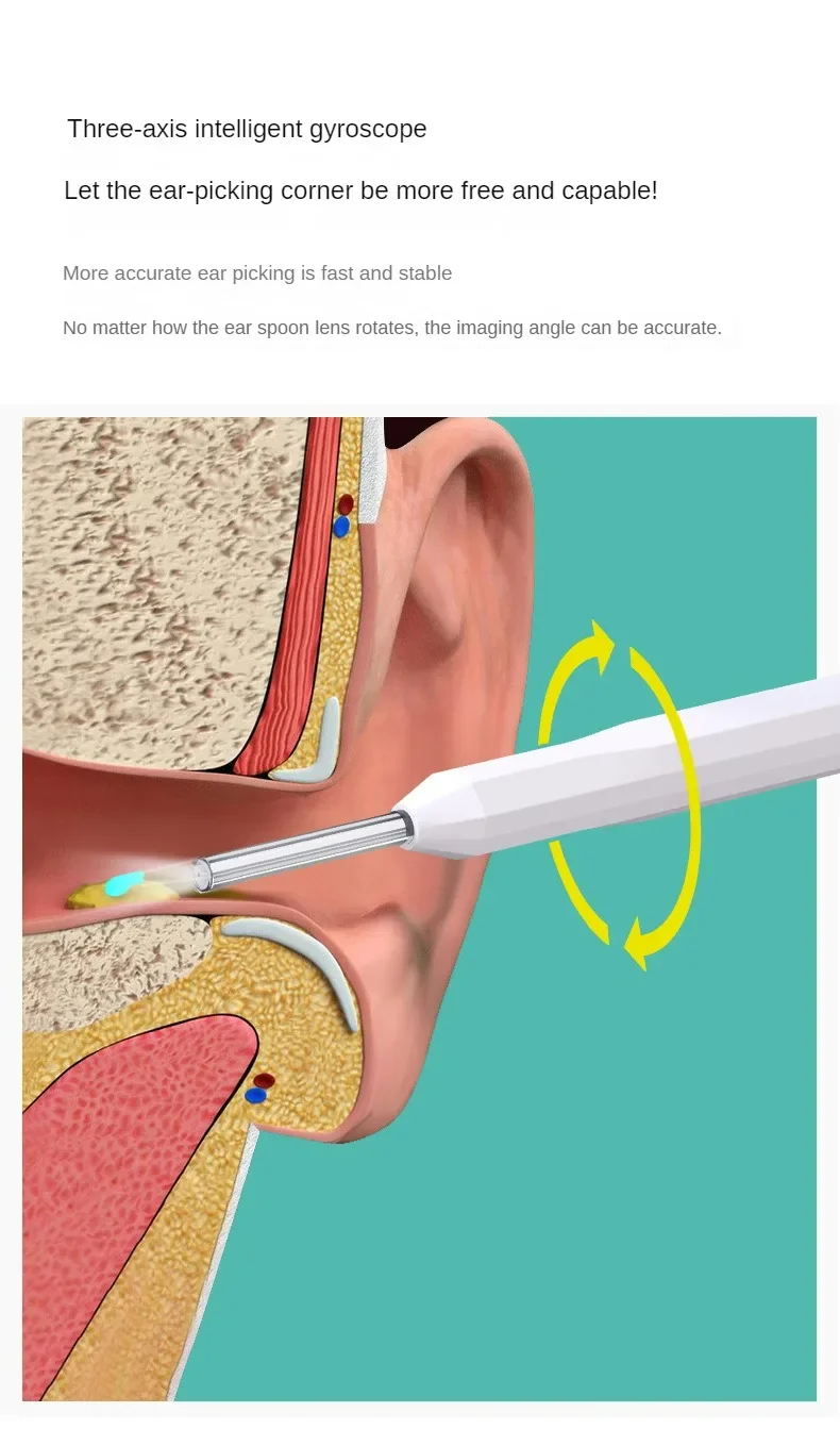 2024 Hot Sales Rechargeable Ear Cleaner Electric Baby LED Ear Pick Cleaner With Ear Endoscope Camera