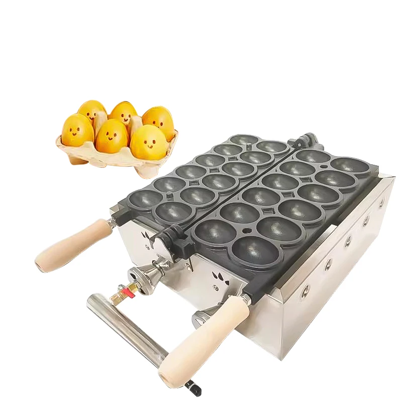 Commercial gas egg shaped biscuit machine egg bread double-sided flipping furnace non stick Taiyaki muffin machine