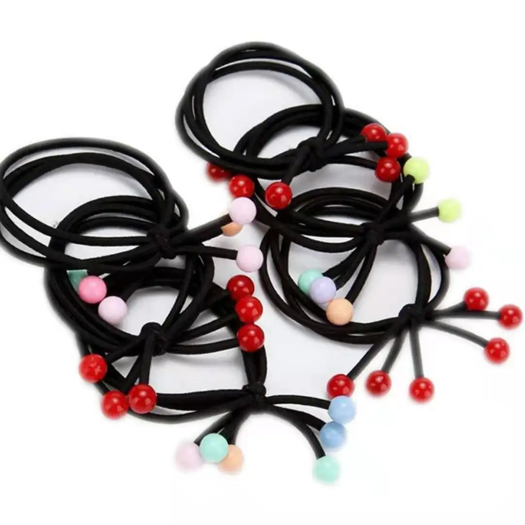 Hair rope tie head rubber band small red bean adult hair accessories leather case children hair rope wild headdress