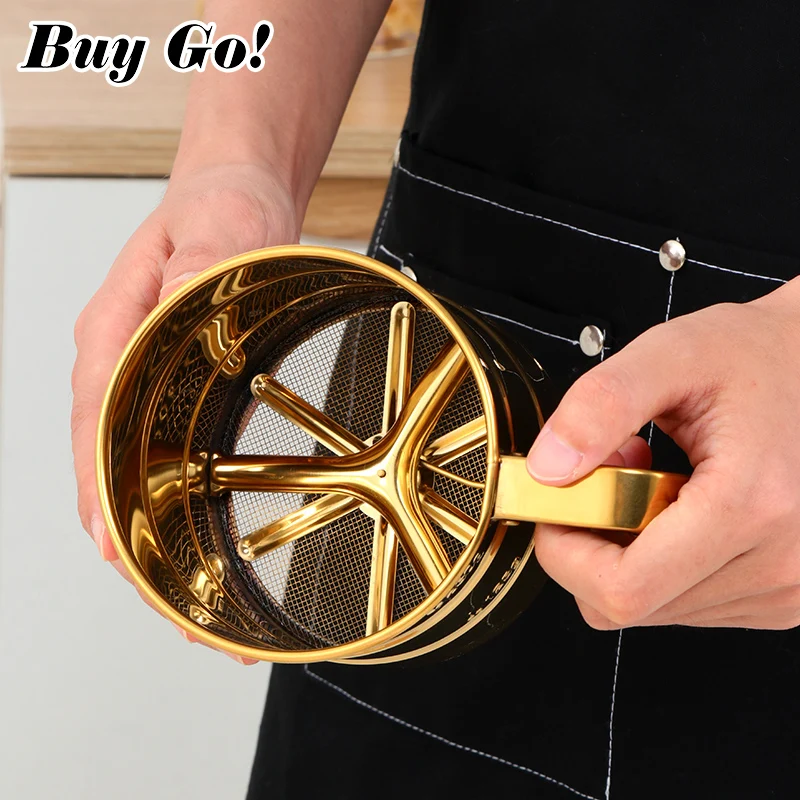 Baking Tools Kitchen Flour Sifter Cup Handheld Stainless Steel Fine Mesh Flour Sieve