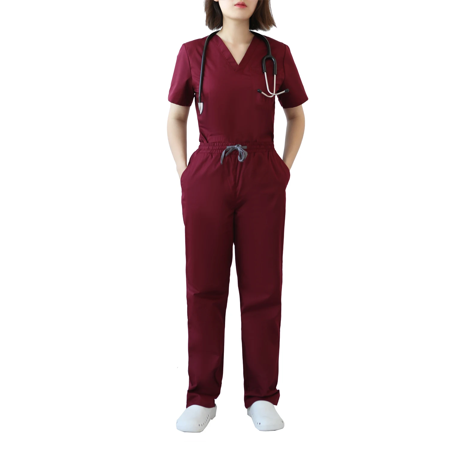 Fashionable Hospital Uniformes Medico Spandex Stretch Breathable Suits Women Scrub Sets Jogger Medical Nursing Scrubs Uniforms